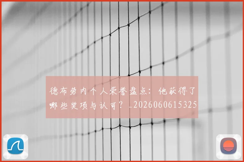 德布劳内个人荣誉盘点：他获得了哪些奖项与认可？_20260606153250